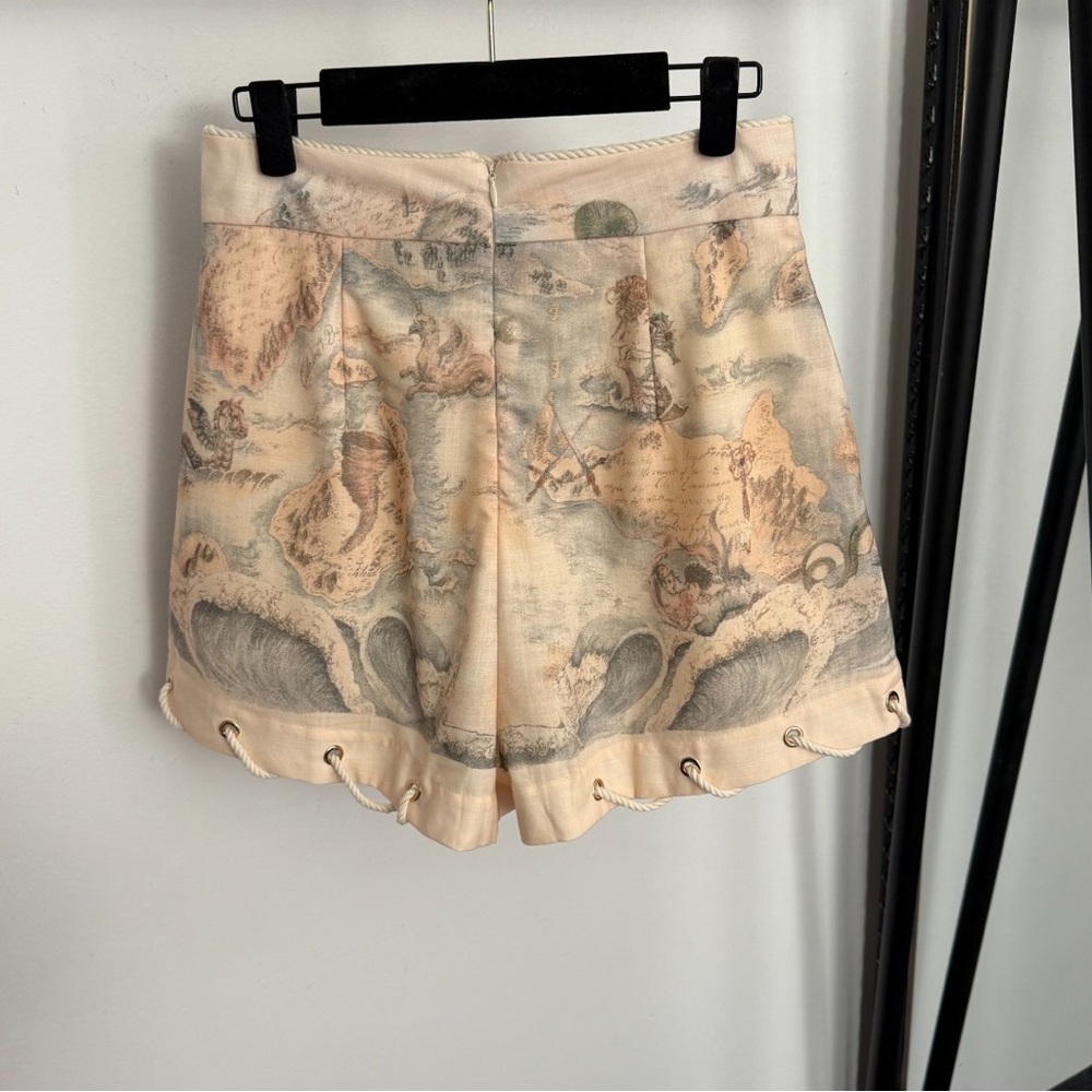 Zimmermann Beige and Gray Patterned Short Sleeve Top - Picture 4 of 9